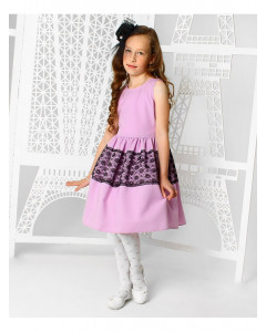 Нарядное сиреневое платье для девочки 82564-ДН19