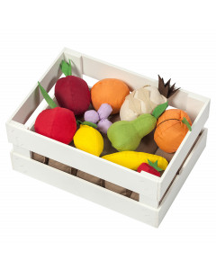 Набор  фруктов в ящике 10 предметов (с карточками)