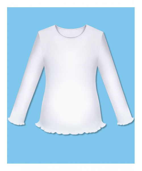 Белый школьный джемпер (блузка) для девочки 77821-ДШ17