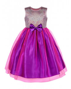 Нарядное розовое платье для девочки 82512-ДН19