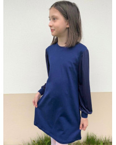 Школьное синее платье для девочки 82322-ДШ22