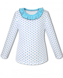 Белый школьный джемпер (блузка) для девочки 8076-ДШ18