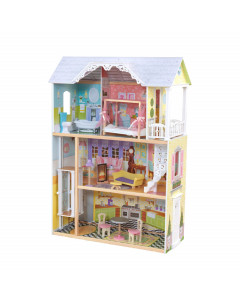 Трехэтажный дом из дерева для Барби "Кайли" (Kaylee, 65251) с мебелью 10 предметов