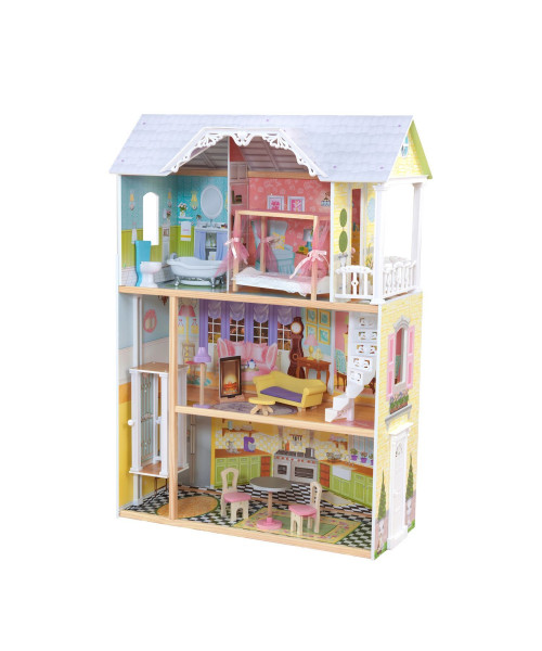Трехэтажный дом из дерева для Барби Кайли (Kaylee, 65251) с мебелью 10 предметов