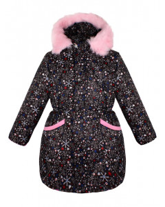 Тёплая куртка для девочки чёрного цвета 84071-ДЗ19