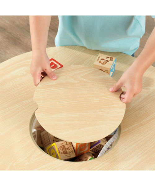 Стол + 2 стула Сокровищница, бежевый (Round Storage Table & Chair Set)