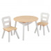 Стол + 2 стула Сокровищница, бежевый (Round Storage Table & Chair Set)
