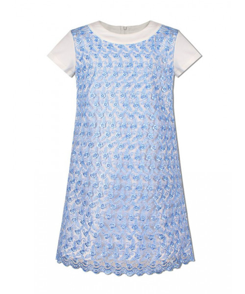 Нарядное молочное платье для девочки 82831-ДН18