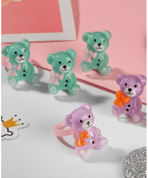Набор детский Выбражулька 2 пред-та: клипсы, кольцо, медвежата, цвет МИКС 33725-ПБ21
