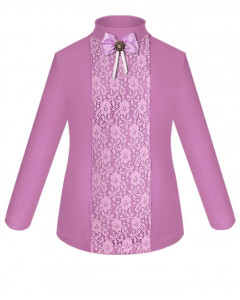 Фиолетовая школьная водолазка (блузка) для девочки 83193-ДНШ19