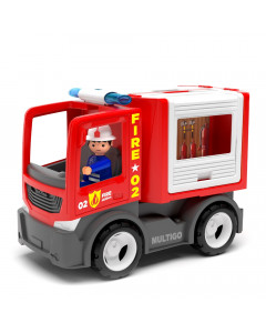 Пожарная машина для команды с водителем игрушка 22 см