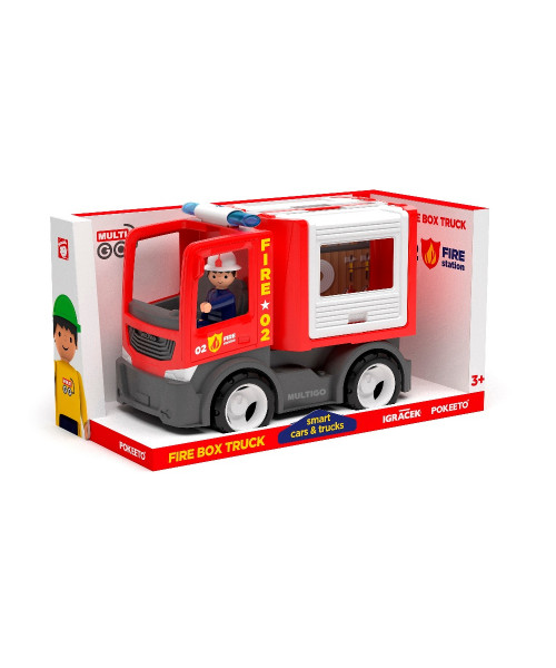 Пожарная машина для команды с водителем игрушка 22 см