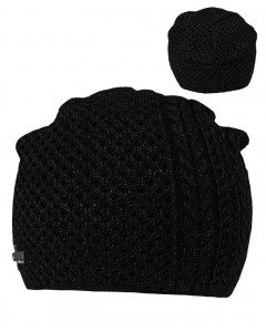 Черная шапка для девочки 37396-ПА19