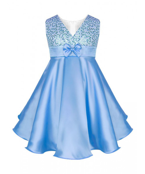 Голубое нарядное платье для девочки 76381-ДН15