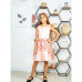 Нарядное персиковое платье для девочки 806911-ДН18