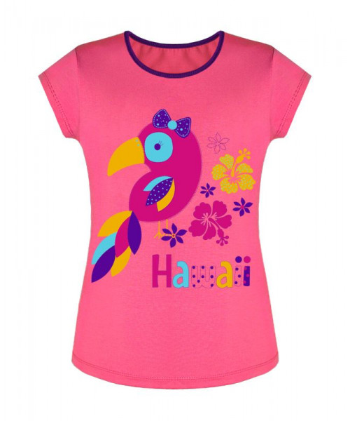 Розовая футболка для девочки 79961-ДЛ17