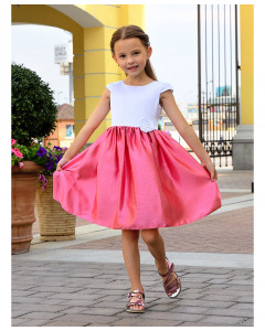 Коралловое нарядное платье для девочки 84353-ДН20