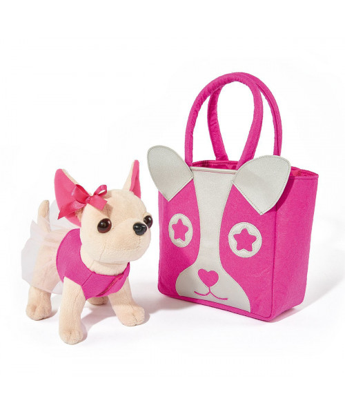 Чихуахуа с розовой сумкой