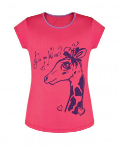 Розовая футболка для девочки 83432-ДЛС19
