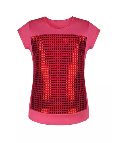 Красная футболка для девочки 81051-ДЛ18