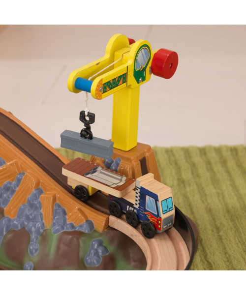 Железная дорога - деревянный игровой набор Горная стройка, в  контейнере
