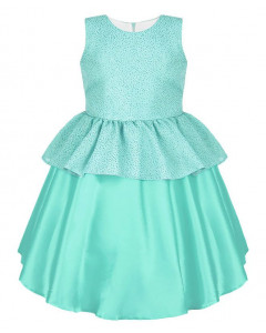 Нарядное платье для девочки ментолового цвета 84324-ДН19