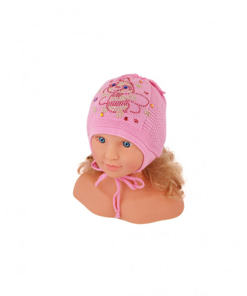 Розовая шапка для девочки 26483-ПШ16