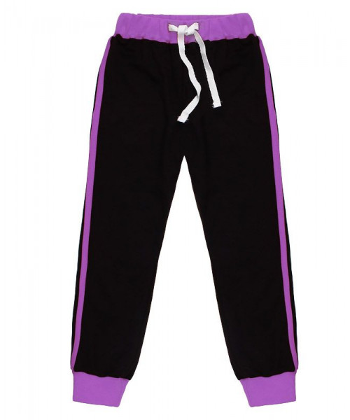 Чёрные спортивные брюки для девочки 79245-ДС18