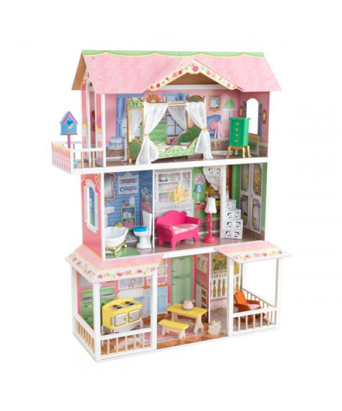 Деревянный дом для Барби Карамельная Саванна (Sweet Savannah) с мебелью в подарочной упаковке