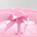 Кроватка - колыбелька для кукол с постельным бельем и балдахином, цвет: розовый