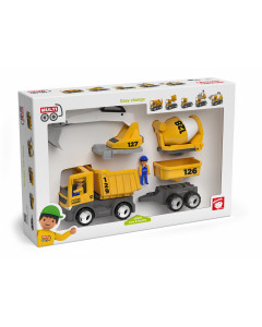 Набор строительный: грузовик со сменными кузовами с фигурками строителей