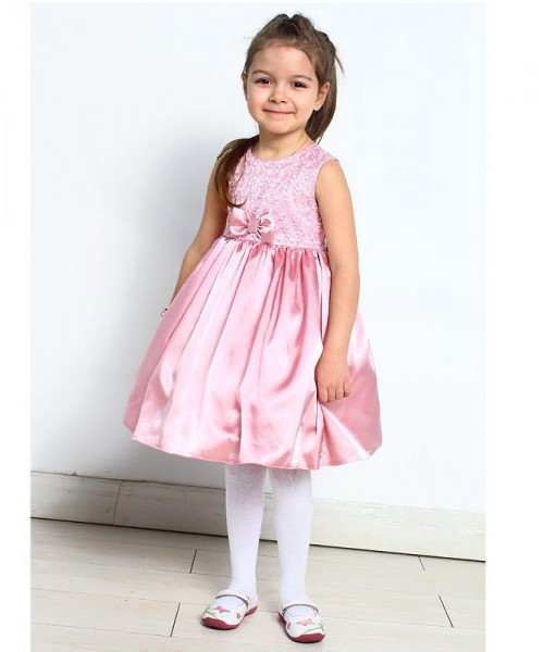 Розовое нарядное платье для девочки 76428-ДН16