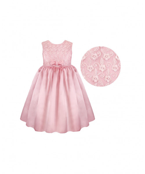 Розовое нарядное платье для девочки 76428-ДН16