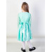 Нарядное ментоловое платье для девочки с гипюром 84174-ДН19
