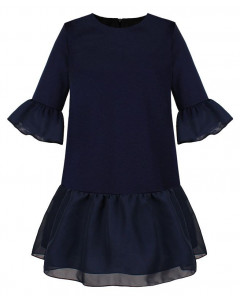 Синее школьное платье для девочки 84552-ДШ21
