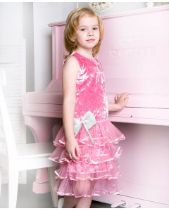 Розовое нарядное платье для девочки 55713-ДН14