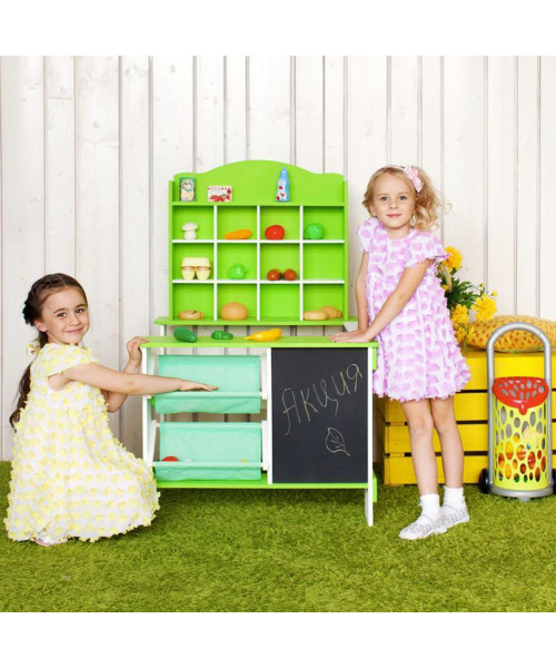 Деревянный игровой магазин для детей, цвет салатовый