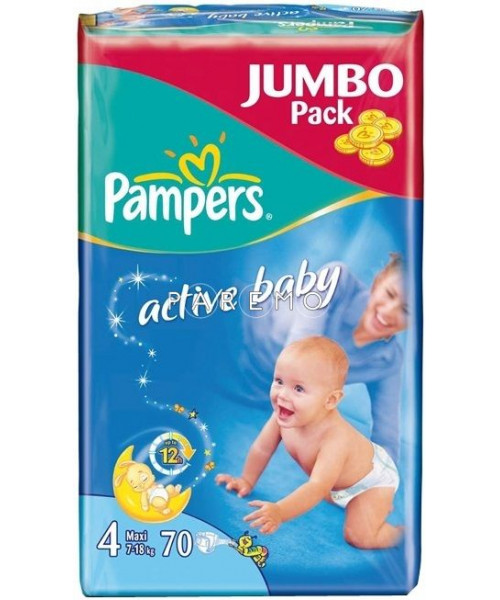 Подгузники Active Baby  7-18/7-14 кг  70 шт