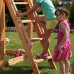Набор для игровой площадки: детский домик с песочницей, тентом, горкой и 2мя качелями, 2мя скалодром