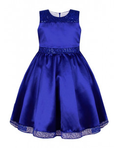 Нарядное синее платье для девочки с пайетками 82803-ДН19