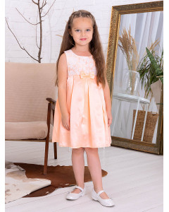 Персиковое нарядное платье для девочки 82628-ДН18
