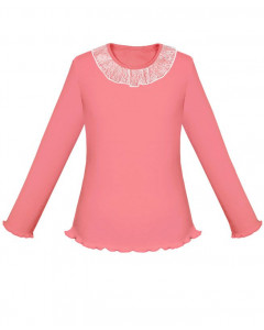 Розовый школьный джемпер (блузка) для девочки 77123-ДШ17