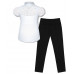 Школьный комплект для девочки с черными брюками и белой блузкой 79011-7871