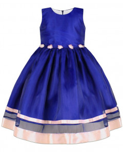 Синее нарядное платье для девочки 84164-ДН19