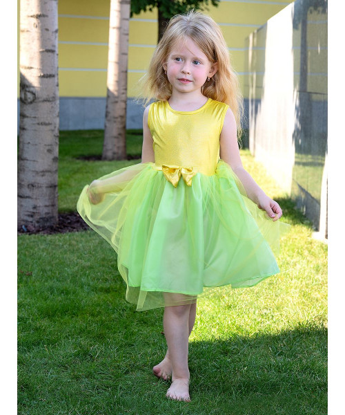 Нарядное жёлтое платье с фатином для девочки 82519-ДН21
