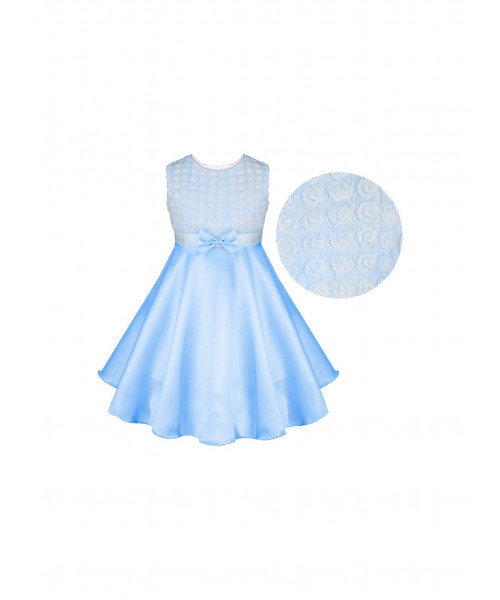 Голубое нарядное платье для девочки 76604-ДН16