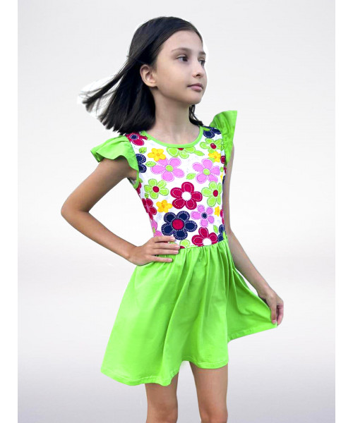 Лёгкое платье из хлопкового трикотажа для девочки 83764-ДЛ22