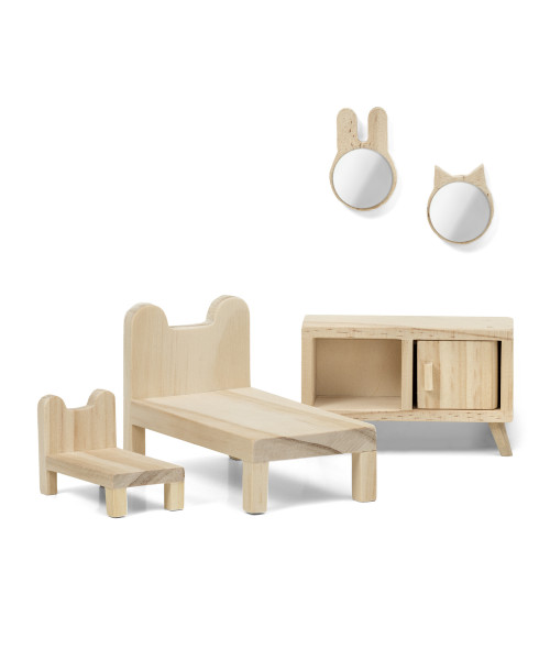 Набор деревянной мебели для домика «Сделай сам» Спальня