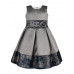 Нарядное серое платье для девочки с гипюром 83325-ДН19