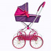 Классическая кукольная коляска на больших колесах цвет фиолетовый+фуксия